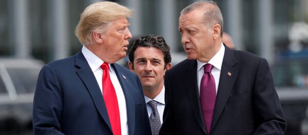 Donald Trump, presindente de EEUU, y Recep Tayyip Erdogan, presidente de Turquía - Sputnik Mundo