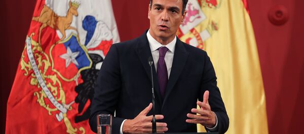 Pedro Sánchez, presidente del Gobierno español, durante su visita a Chile - Sputnik Mundo
