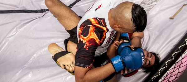 Dos peleadores durante una de las competencias del Torneo Nacional de Artes Marciales Mixtas - Sputnik Mundo