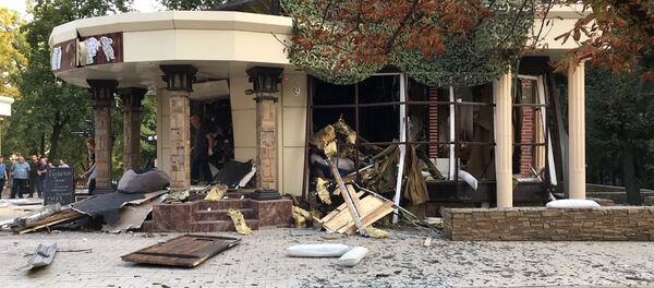 Lugar del asesinato del líder de la autoproclamada República Popular de Donetsk (RPD), Alexandr Zajárchenko Lugar del asesinato del líder de la autoproclamada República Popular de Donetsk (RPD), Alexandr Zajárchenko - Sputnik Mundo