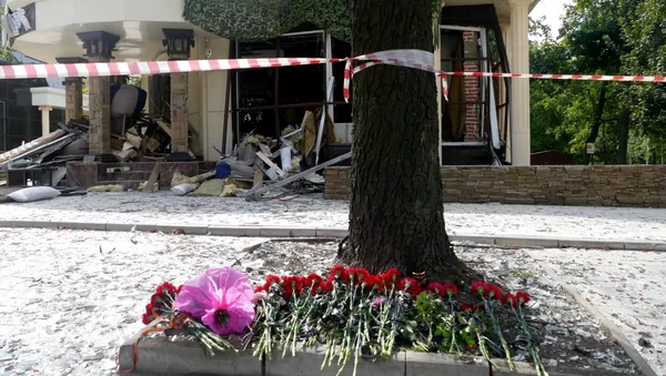 Lugar del asesinato del líder de la autoproclamada República Popular de Donetsk (RPD), Alexandr Zajárchenko
