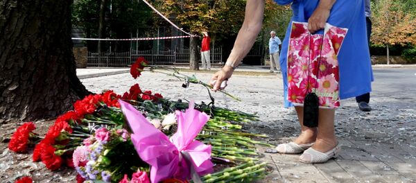 Lugar del asesinato del líder de la autoproclamada República Popular de Donetsk (RPD), Alexandr Zajárchenko Lugar del asesinato del líder de la autoproclamada República Popular de Donetsk (RPD), Alexandr Zajárchenko - Sputnik Mundo