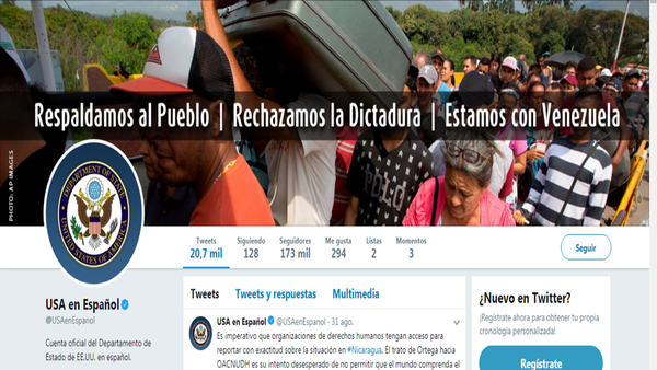 La cuenta del Departamento de Estado de EEUU en español  - Sputnik Mundo