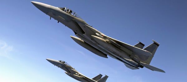 Dos aviones F-15 (archivo) - Sputnik Mundo