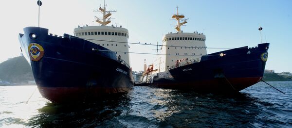 Unos rompehielos de la empresa rusa de transporte FESCO en Vladivostok, parte de la Ruta Marítima Norte - Sputnik Mundo