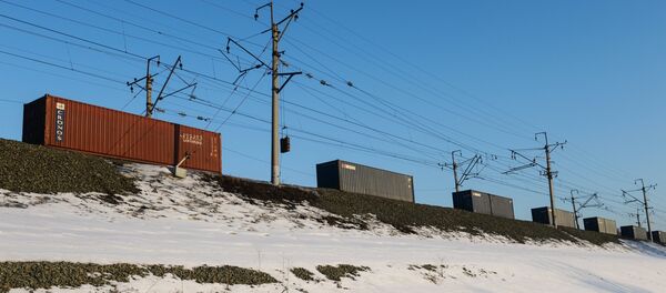 Un tren de carga sigue una de las ramas del ferrocarril Transiberiano cerca de Novosibirsk - Sputnik Mundo