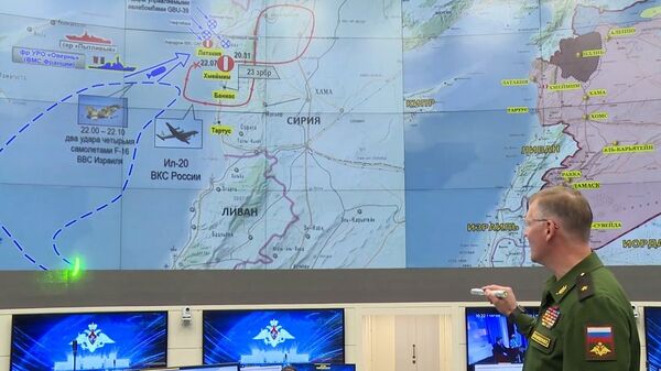 Ígor Konashénkov, durante la declaración oficial sobre el accidente del avión Il-20 en Siria - Sputnik Mundo