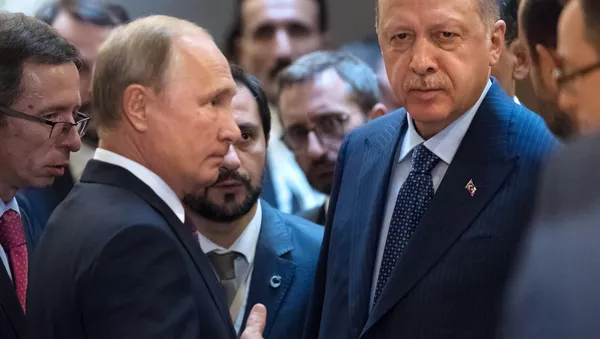 Presidente de Rusia, Vladímir Putin, y presidente de Turquía, Recep Tayyip Erdogan - Sputnik Mundo