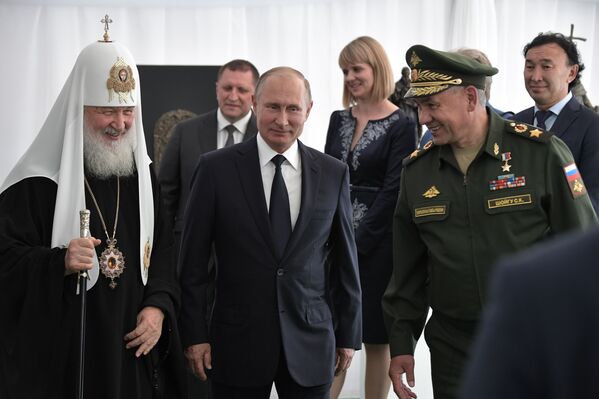 Ceremonia de colocación de la primera piedra de la iglesia principal de las Fuerzas Armadas de Rusia - Sputnik Mundo