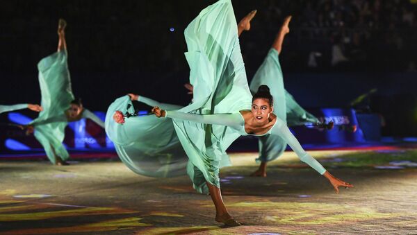 Las gimnastas el equipo nacional de Italia, en el concierto de gala del Mundial de gimnasia rítmica celebrado en Sofía (Bulgaria). - Sputnik Mundo