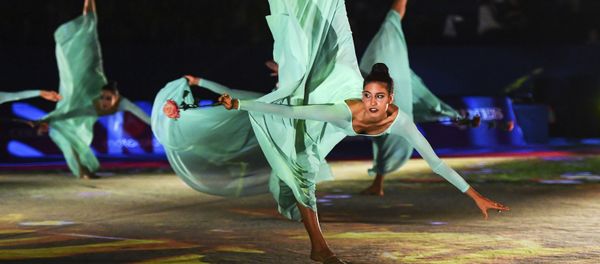 Las gimnastas el equipo nacional de Italia, en el concierto de gala del Mundial de gimnasia rítmica celebrado en Sofía (Bulgaria). - Sputnik Mundo