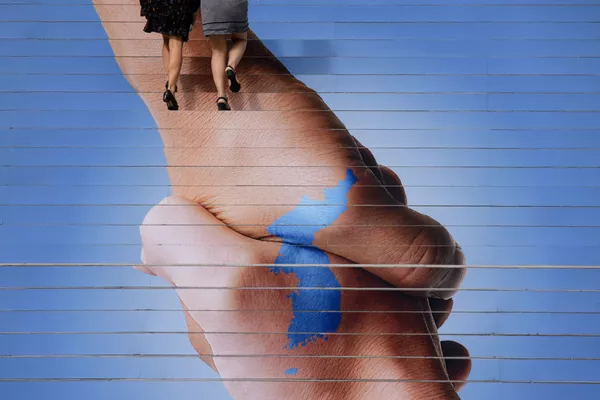 La imagen de la península coreana, sobre una escalera de Seúl. La imagen de la península coreana, sobre una escalera de Seúl. - Sputnik Mundo