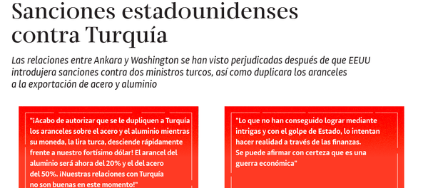 La guerra de las sanciones entre EEUU y Turquía, al detalle - Sputnik Mundo