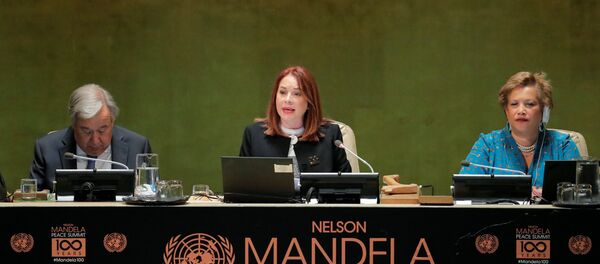 María Fernanda Espinosa, presidenta de la Asamblea General de la ONU, en la apertura de una reunión por el centenario de nacimiento de Nelson Mandela - Sputnik Mundo