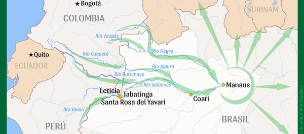 Las rutas del narcotráfico en la Amazonía Las rutas del narcotráfico en la Amazonía - Sputnik Mundo