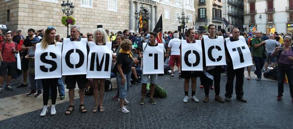 El primer aniversario del referéndum de independencia prohibido celebrado en Cataluña el 1 de octubre de 2017 - Sputnik Mundo