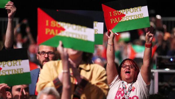 Manifestantes de Palestina - Sputnik Mundo