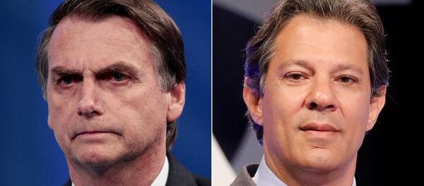 Montaje con Jaír Bolsonaro, a la izquierda, y Fernando Haddad, a la derecha, los dos principales candidatos a la presidencia de Brasil. - Sputnik Mundo