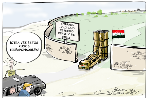 Esos rusos irresponsables con sus envíos de los sistemas antiaéreos a Siria Esos rusos irresponsables con sus envíos de los sistemas antiaéreos a Siria - Sputnik Mundo