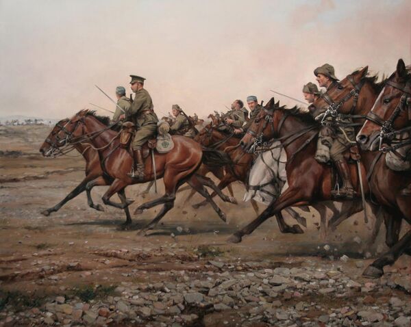 'Carga del río Igan el Regimiento Alcántara' (2013), obra de Ferrer-Dalmau - Sputnik Mundo