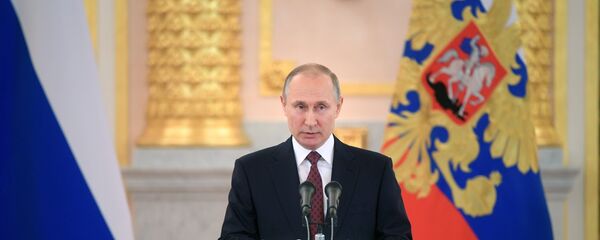 Vladímir Putin, presidente de Rusia, durante ceremonia de recepción de cartas credenciales - Sputnik Mundo