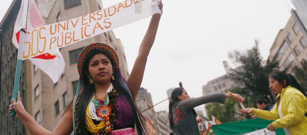 Protestas de estudiantes en Bogotá, la capital de Colombia - Sputnik Mundo