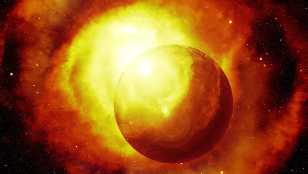 Explosión y un planeta