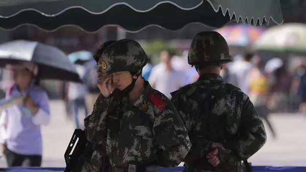 La policía militar china en la región autónoma Uigur de Xinjiang (archivo)