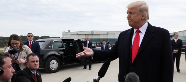 El presidente de los Estados Unidos, Donald Trump, habla con los periodistas sobre la liberación del pastor Brunson - Sputnik Mundo