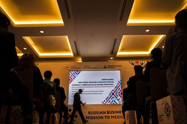 Alexéi Grúzdev, viceministro de Industria y Comercio de la Federación de Rusia en el evento de la Misión Empresarial del Centro Ruso de Exportaciones en México. - Sputnik Mundo