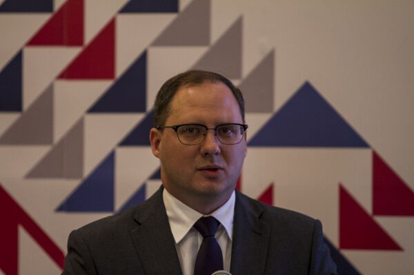 Alexéi Grúzdev, viceministro de Industria y Comercio de la Federación de Rusia en el evento de la Misión Empresarial del Centro Ruso de Exportaciones en México. - Sputnik Mundo