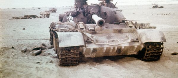 Un tanque destruido durante la guerra de Yom Kipur Un tanque destruido durante la guerra de Yom Kipur - Sputnik Mundo
