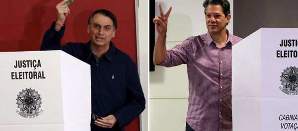 Jair Bolsonaro (izda.) y Fernando Haddad (dcha.), los candidatos a la presidencia de Brasil - Sputnik Mundo