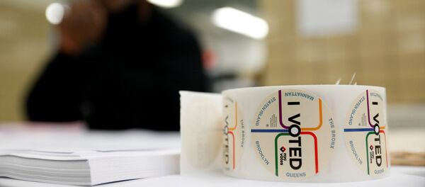 La pegatina con la frase Yo voté en las elecciones de medio término en EEUU - Sputnik Mundo