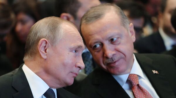 Presidente de Rusia, Vladímir Putin, y presidente de Turquía, Recep Tayyip Erdogan - Sputnik Mundo