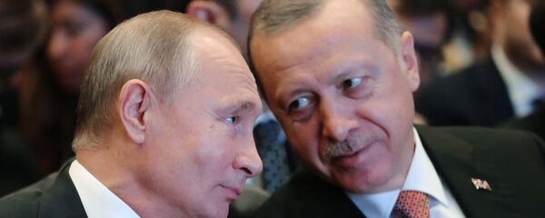 Presidente de Rusia, Vladímir Putin, y presidente de Turquía, Recep Tayyip Erdogan - Sputnik Mundo
