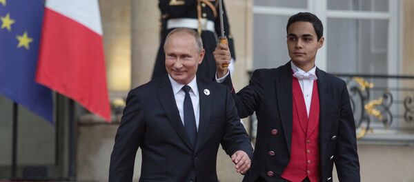 Vladímir Putin, presidente de Rusia, visita París en conmemoración del centenario del fin de la primera Guerra Mundial, 11 de noviembre de 2018 - Sputnik Mundo