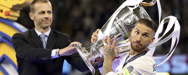 Sergio Ramos, futbolista español, después de la victoria del Real Madrid sobre la Juventus en la Liga de Campeones de 2017 - Sputnik Mundo