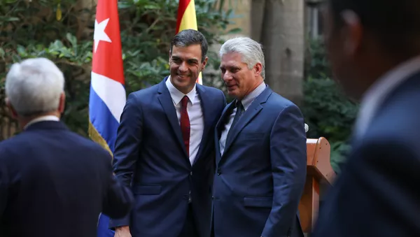 Pedro Sánchez, presidente del Gobierno de España, y Miguel Díaz-Canel, presidente de Cuba