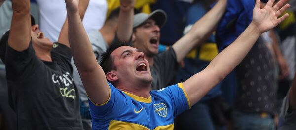 Hinchas de Boca en la primera fase de la final de la Copa Libertadores - Sputnik Mundo