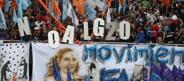 Protestas contra la cumbre del G20 en Buenos Aires Protestas contra la cumbre del G20 en Buenos Aires - Sputnik Mundo