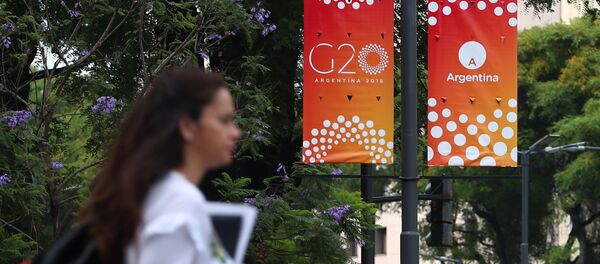 El logo del G20 en Argentina El logo del G20 en Argentina - Sputnik Mundo