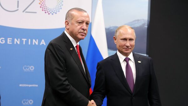 Presidente de Turquía, Recep Tayyip Erdogan, y presidente de Rusia, Vladímir Putin - Sputnik Mundo