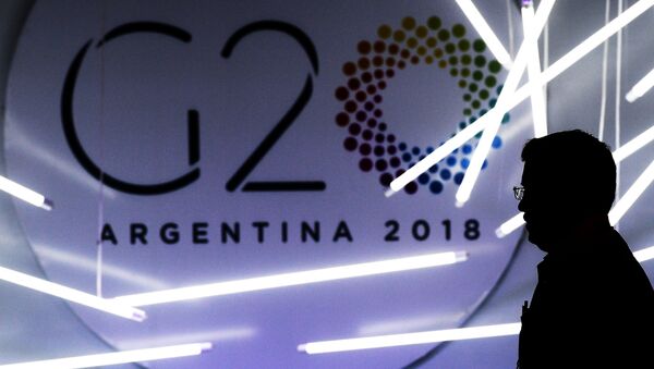 Logo de G20 en Argentina - Sputnik Mundo