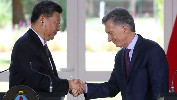 Presidente de China, Xi Jinping, y presidente de Argentina, Mauricio Macri - Sputnik Mundo