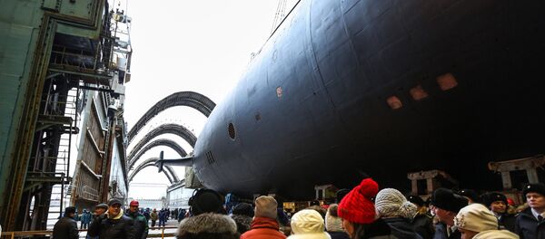 La solemne botadura del cuarto submarino atómico del proyecto 955A Borei, Knyaz Vladimir - Sputnik Mundo