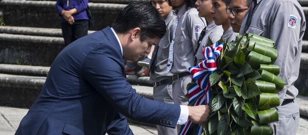 El presidente de Costa Rica, Carlos Alvarado, durante la conmemoración del 70 aniversario de la abolición del Ejército. - Sputnik Mundo
