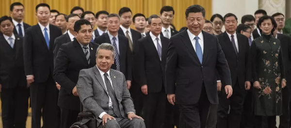 El presidente de Ecuador, Lenín Moreno y el presidente de China, Xi Jinping El presidente de Ecuador, Lenín Moreno y el presidente de China, Xi Jinping - Sputnik Mundo