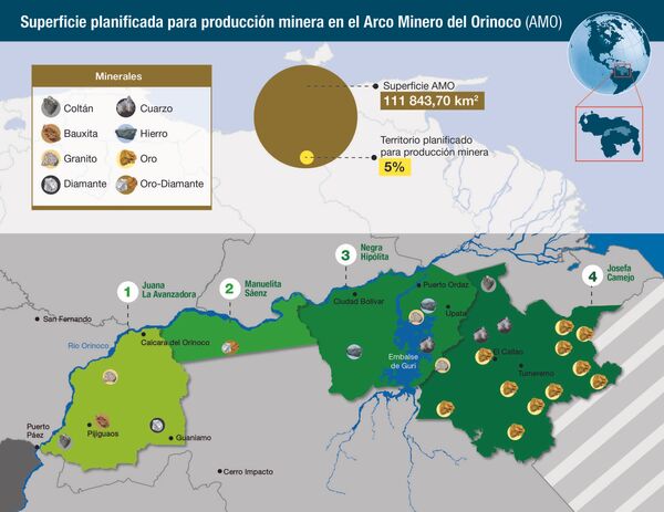 El mapa del arco minero El mapa del arco minero - Sputnik Mundo