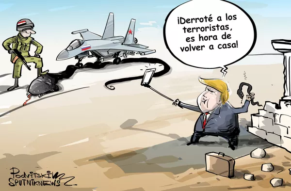 Historietas de cómo Trump derrotó a ISIS en Siria